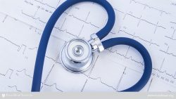 cardiomyopathy, Heart formed stethoscope on electrocardiogram