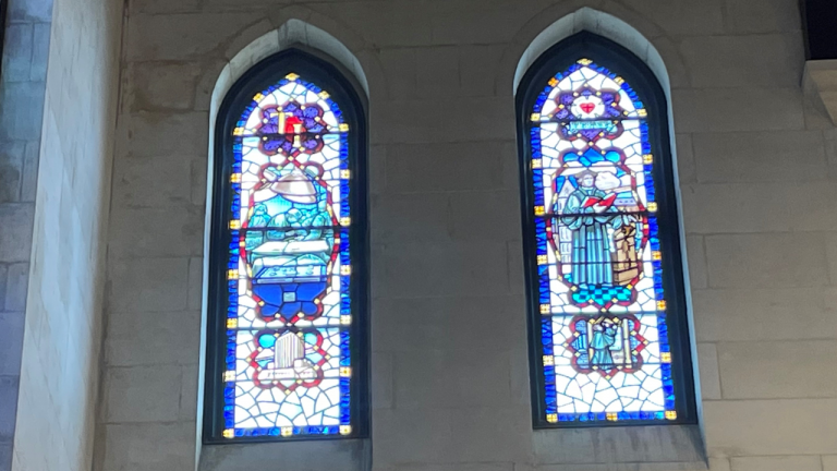 two stained glass windows
