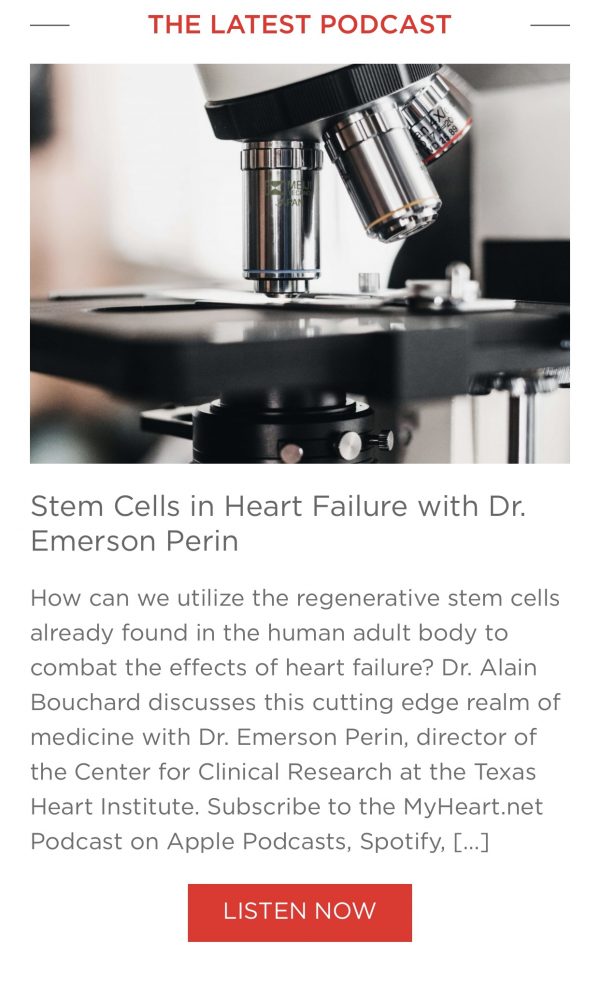 MyHeart Podcast “Stem Cells in Heart Failure with Dr. Emerson Perin