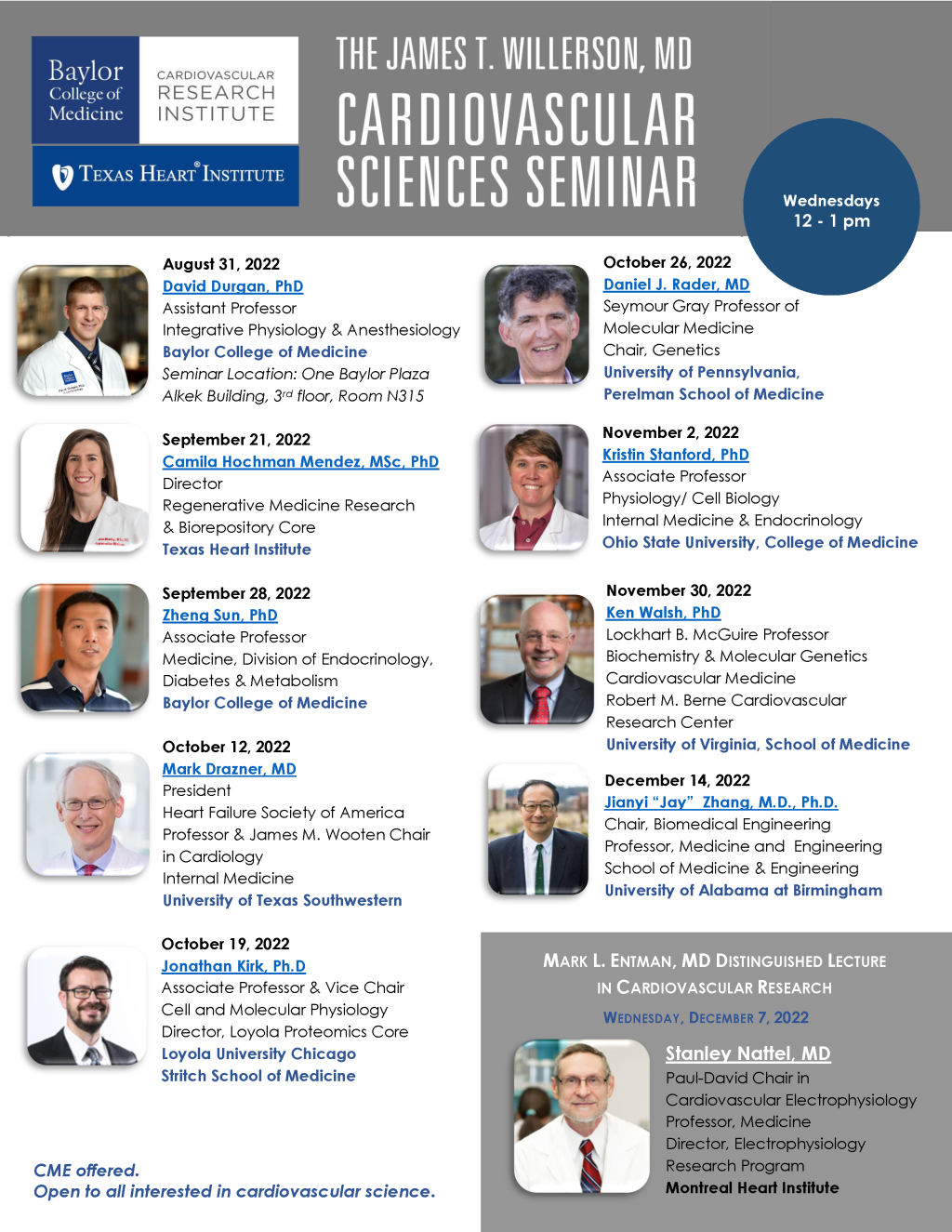 James T. Willerson Cardiovascular Sciences Seminar The Texas Heart