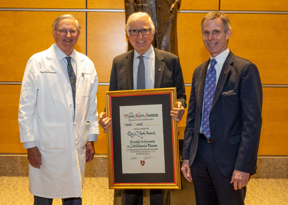 Worldrenowned Surgeon Dr. Tirone David Receives The Texas Heart