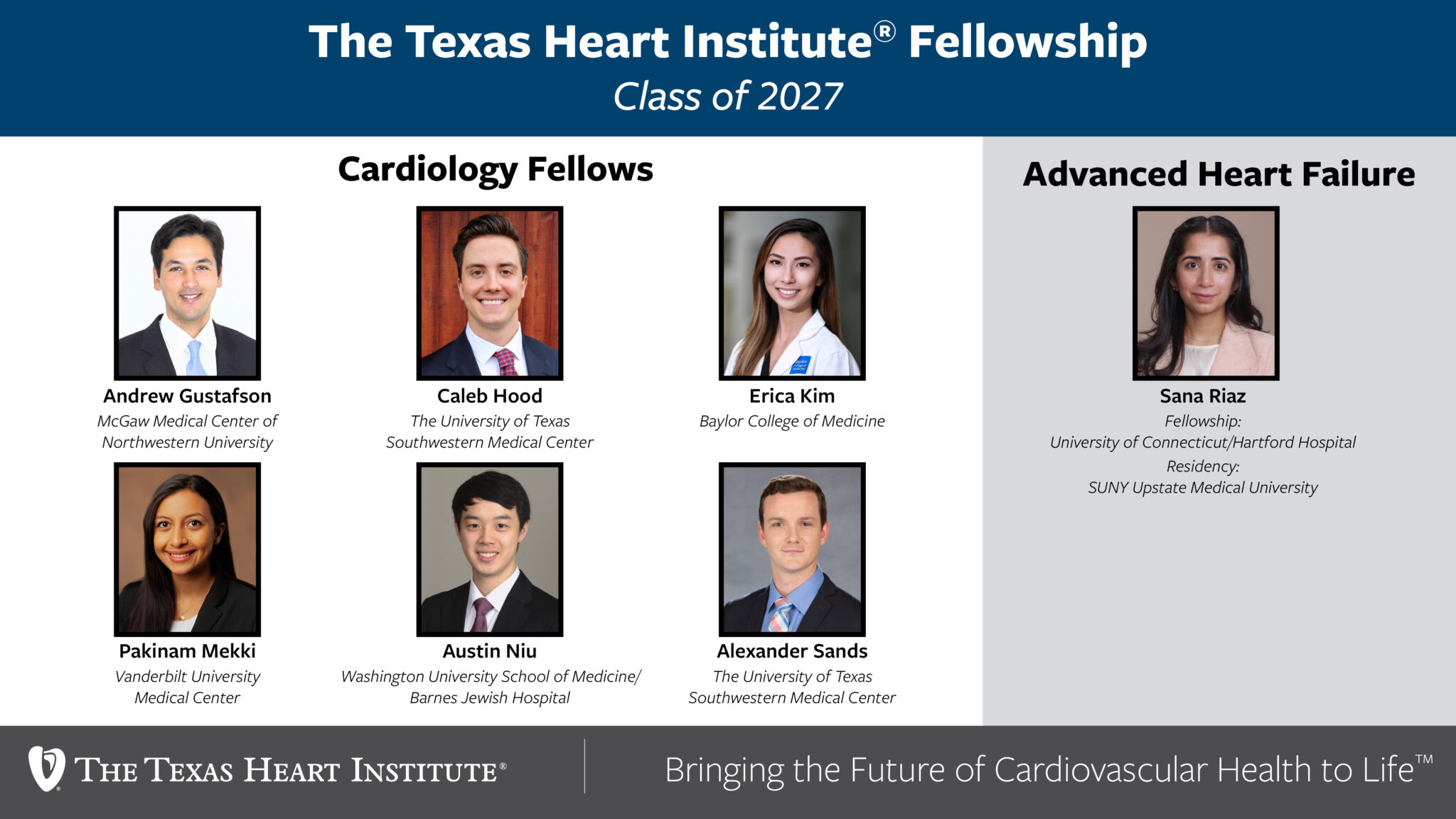 The Texas Heart Institute New Fellows on Match Day The Texas